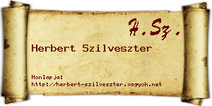 Herbert Szilveszter névjegykártya