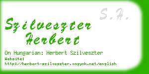 szilveszter herbert business card